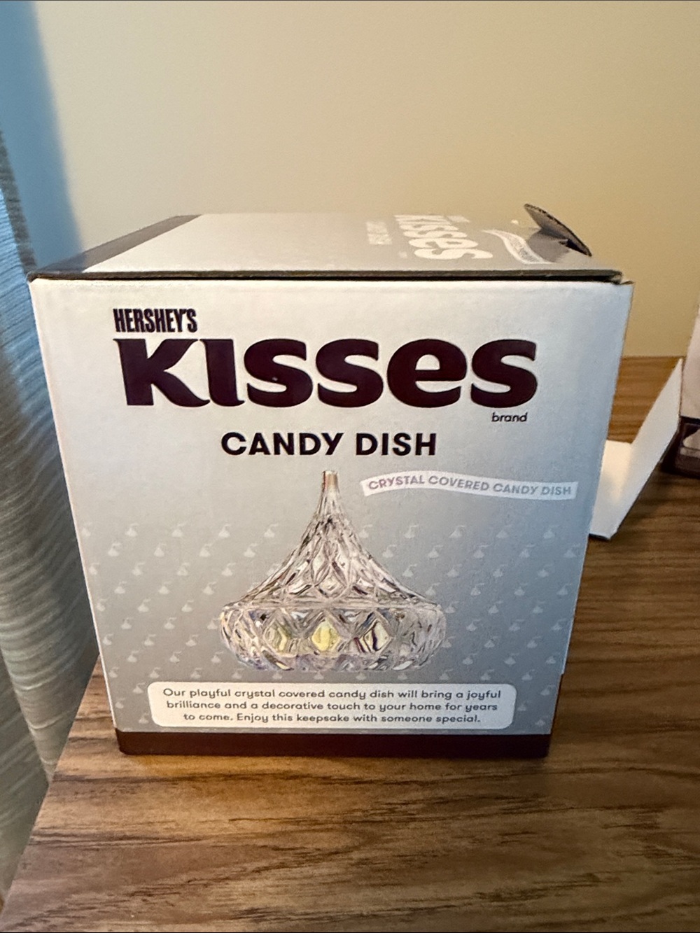 Godinger Hershey Kiss Candy Dish iridescent Crystal.  NWT